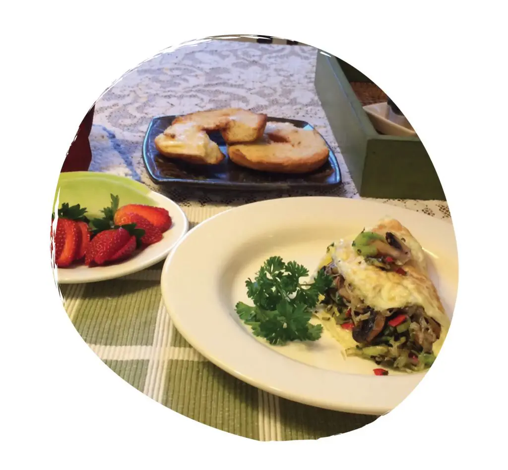 Breakfast Omelet at Sky Story Bed & Breakfast, Val Marie, next to Grasslands National Park