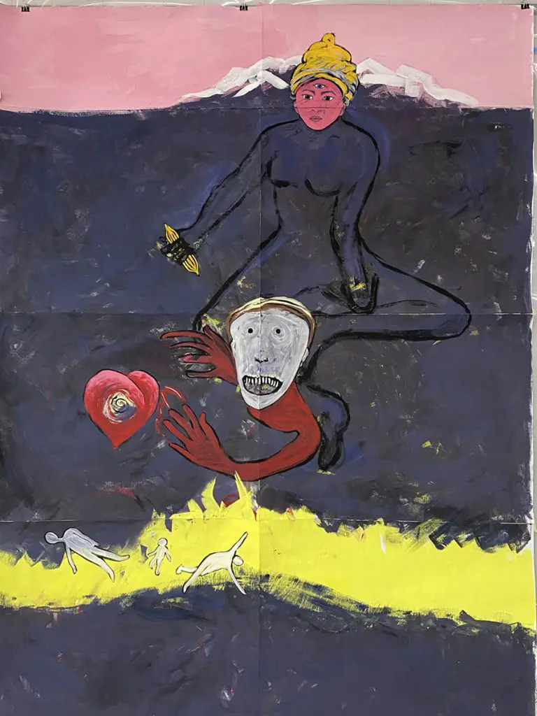 Putin With Red Tara (in process), Diana Chabros, 2022