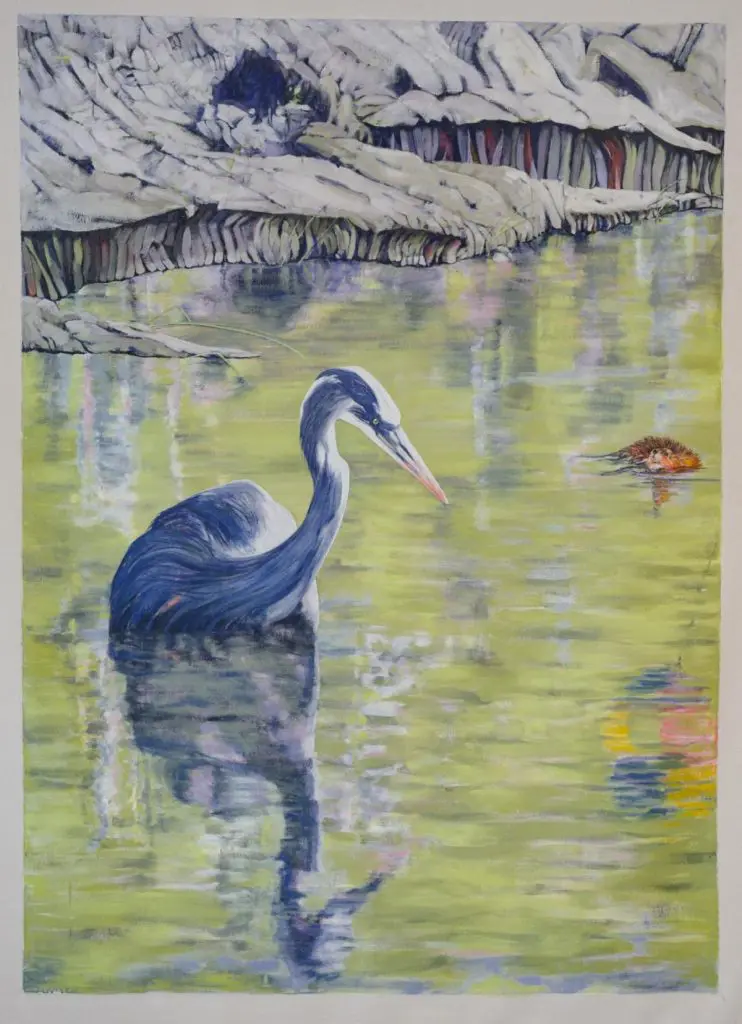 Great Blue Heron On Helium, oil on canvas, Diana Chabros - Photo credit: Ellery Russell